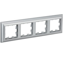 IEK BRITE DECOR Алюминий 3D-форма Рамка 4-м РУ-4-Бр