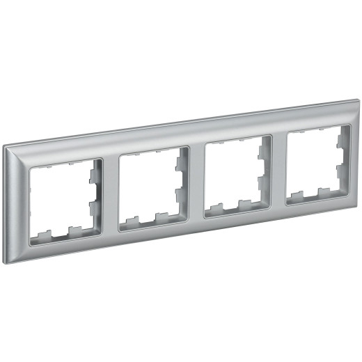 BRITE Рамка 4-мест. РУ-4-Бр алюм./алюм. IEK