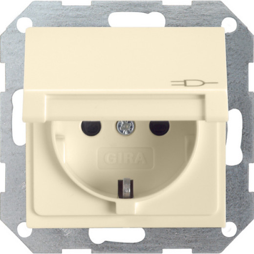 Розетка c з/к, крышкой, с защитой от детей и пиктограммой