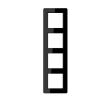 JUNG A Flow Черный Рамка 4-ая для вертикальной и горизонтальной установки