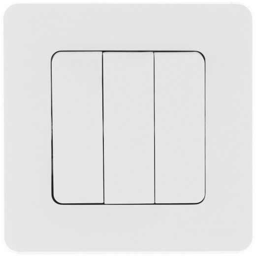 Выключатель трёхклавишный - Legrand/Daccord Inspiria - 10АХ 250В винтовые зажимы - белый