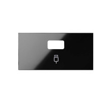 Simon 100 Черный глянец Накладка розетки USB