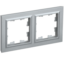 IEK BRITE BASE Алюминий Рамка 2-м РУ-2-БрА