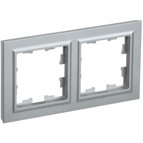 IEK BRITE BASE Алюминий Рамка 2-м РУ-2-БрА