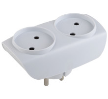 ЭРА Разветвитель электрический SP-2-W на 2 розетки без заземления 16А белый