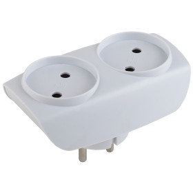 ЭРА Разветвитель электрический SP-2-W на 2 розетки без заземления 16А белый