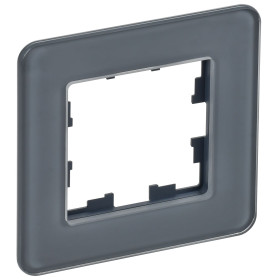 IEK BRITE DECOR Графит матовый стекло скругл.угол Рамка 1-м РУ-1-2-Бр RE