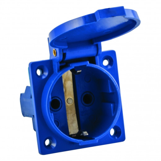 Розетка 112 панельная скрытая с крышкой 2Р+PЕ 16А 220В IP54 EKF