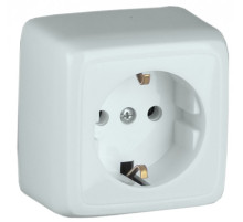 Hegel Альфа наруж Белая РА16-112 Розетка с/з, со шторками