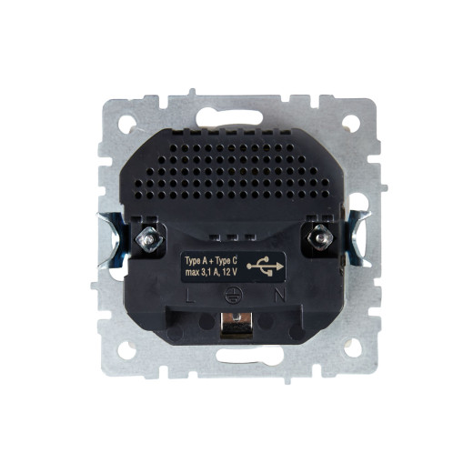 BRITE Роз. с з/к/ш 16А с USB A+C 18Вт РЮш11-1-БрКр беж. IEK