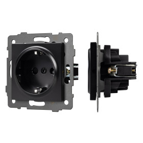 Arlight Механизм электрической розетки SCT-MEU1-PL-BK-V (250V, 16A) (-)