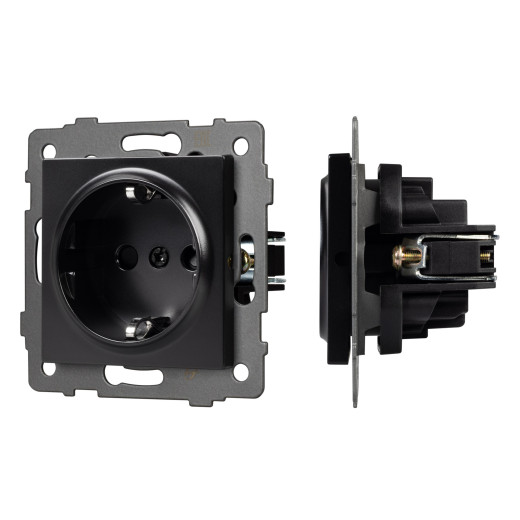 Механизм электрической розетки SCT-MEU1-PL-BK-V (250V, 16A) (Arlight, -)