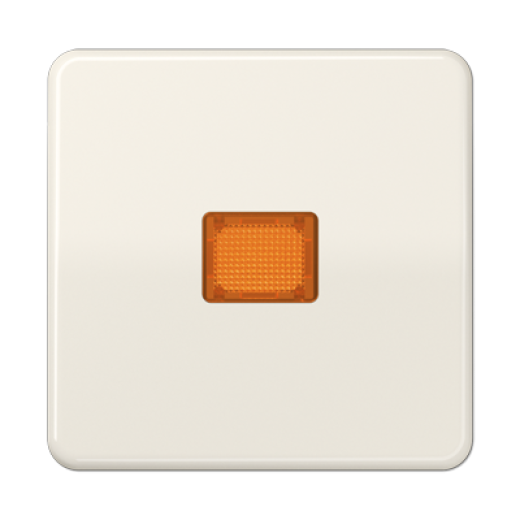 Клавиша с оранжевым окошком для выключателя с подсветкой, слоновая кость