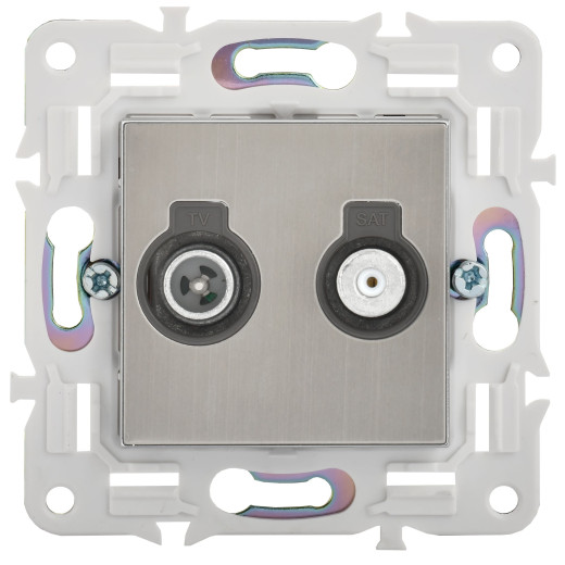 SKANDY Роз. двойная TV+SAT SK-A13N никель IEK