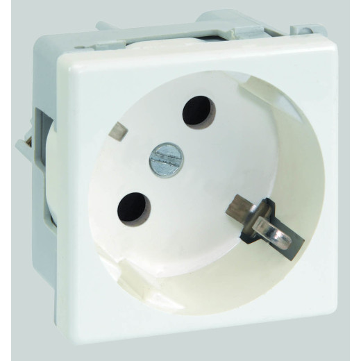 Simon Розетка 2к+з Schuko, 45х45мм, белый