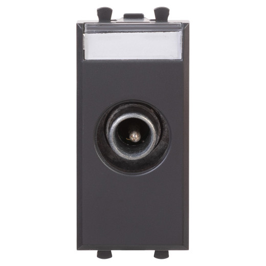 Розетка TV проходная модульная, Avanti, черный матовый, 1 модуль