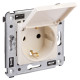 Розетка с крышкой в стену, 2P+E, с з/ш, Avanti, ванильная дымка