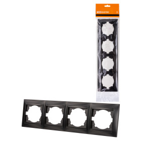 TDM Рамка 4-х постовая горизонтальная графит 