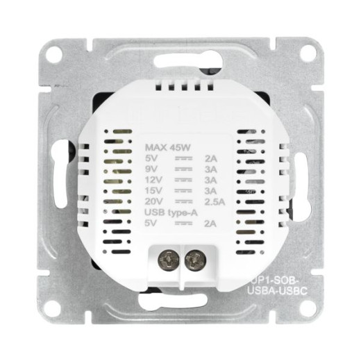 Механизм розетки USB-A+С, чёрный Эпика EKF