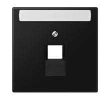 JUNG LS 990 Черный матовый Плата для одного модуля с полем для надписи, фиксация винтом