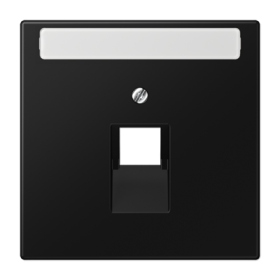 JUNG LS 990 Черный матовый Плата для одного модуля с полем для надписи, фиксация винтом