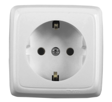 Hegel Альфа наруж Белая РА16-115 Розетка с/з, с монт. пластиной