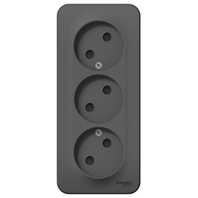 Systeme Electric Blanca наруж Антрацит Розетка 3-ая б/з со шторками 16А,250В, изолир. пластина