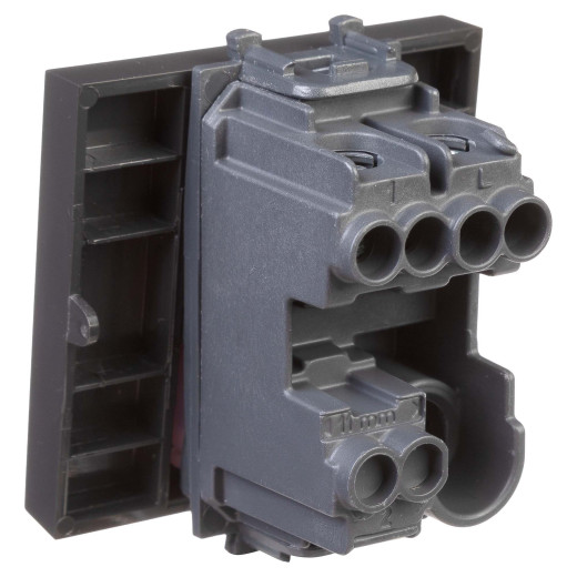 Кнопка одноклавишная модульная, Avanti, черный матовый, 2 модуля