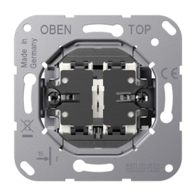 JUNG LS1912 Механизм двухклавишный, для жалюзи(механическая блокировка), кнопочного типа, крепление винтами, без монтажных лапок
