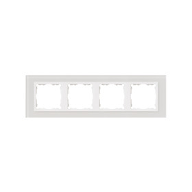 Simon 82 Nature Белый/Белое стекло Рамка 4-ая