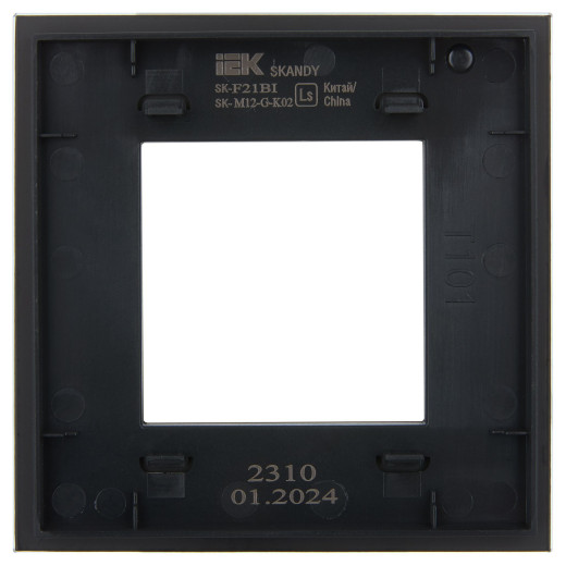 SKANDY Рамка 1-мест. SK-F21Bl стекло черн. IEK