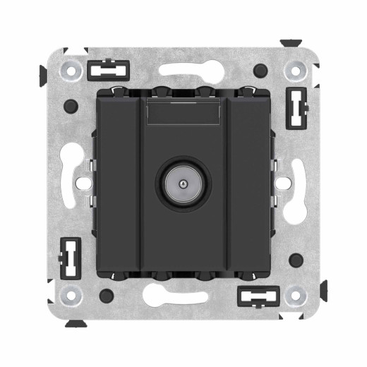 Розетка TV оконечная в стену, Avanti, черный матовый