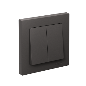 Systeme Electric AtlasDesign Базальт Выключатель 2-клавишный, сх.5, 10АХ, в сборе