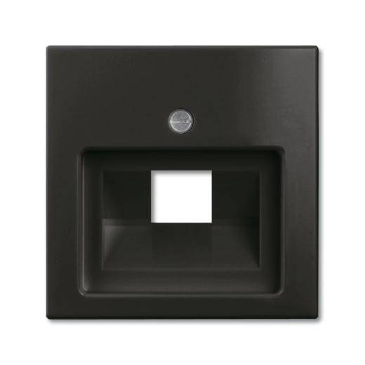 Накладка для 1-постовой розетки 0218/11, 0220, 0221, поле для надписи, Basic 55, ch?teau-black