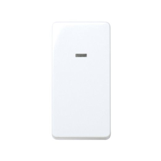 Выключатель двухполюсный с контрольной подсветкой узкий, 16А 250В, S27, белый