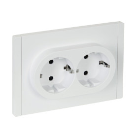 IEK FORTE&PIANO Белый Розетка 2-я с/з со шт безвинтовое крепление 16А FP223