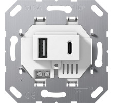Gira Мех роз USB  2-я A+C белый