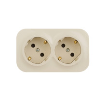 Legrand Quteo IP 20 Слоновая кость Розеточный блок с предварительным подключением 2 x 2К+З с защитными шторками - 16 A - 250 В~.