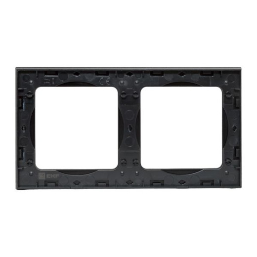 Стокгольм Рамка 2-местная металлическая черная EKF PROxima