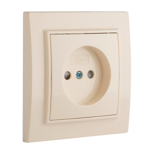 Розетка 1-мест. СП б/з 10 А с защ. штор. бежевый Минск EKF