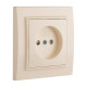 Розетка 1-мест. СП б/з 10 А с защ. штор. бежевый Минск EKF