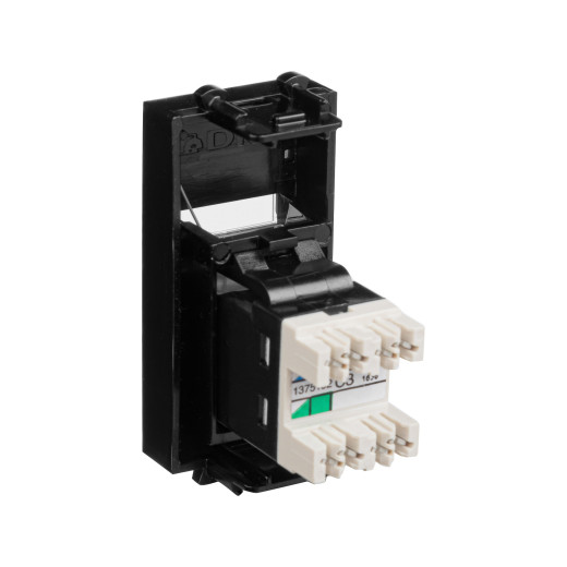 Телефонная розетка RJ-12 модульная, Avanti, черный квадрат, 1 модуль