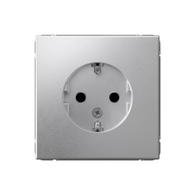 Systeme Electric ArtGallery Алюминий Розетка с заземлением со шторками, 16А, механизм