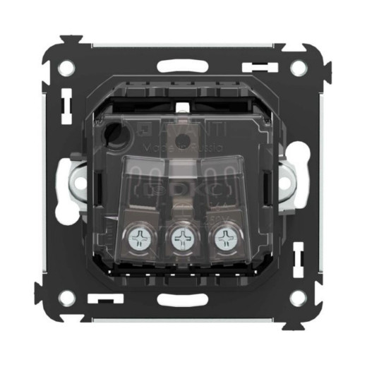 Розетка в стену, 2P+E, с з/ш, Avanti, черный матовый