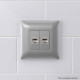 Компьютерная розетка RJ-45 без шторки в стену, кат.6 двойная экранированная, Avanti, закаленная сталь