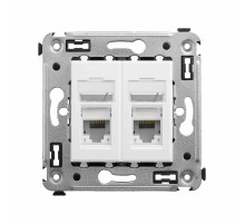 DKC Компьютерная розетка RJ-45 в стену, кат.5e двойная, 