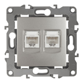 ЭРА Розетка Серия 12 12-3108-15 информационная двойная 2XRJ45 IP20 перламутр