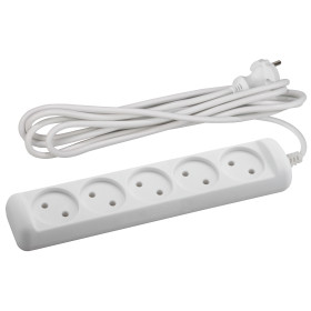 ЭРА Удлинитель электрический  U-5-3m-2x1 без заземления 5 розеток 3м ПВС 2x1мм2 10А