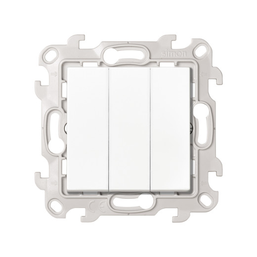 Трехклавишный выключатель, белый