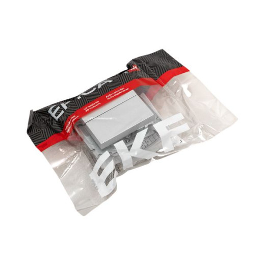 Механизм выключателя, двухклавишный, кнопочный, алюминий Эпика EKF